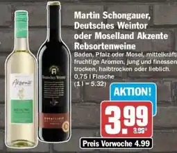 AEZ Martin Schongauer, Deutsches Weintor oder Moselland Akzente Rebsortenweine Angebot