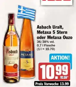 AEZ Asbach Uraalt, Metaxa 5 Stern oder Metaxa Ouzo Angebot