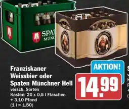 AEZ Franziskaner Weissbier oder Spaten Münchner Hell Angebot