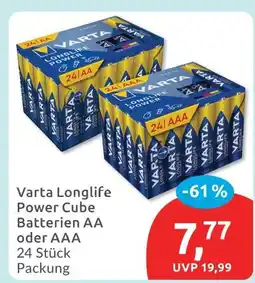 Budni Varta longlife power cube batterien oder aaa Angebot