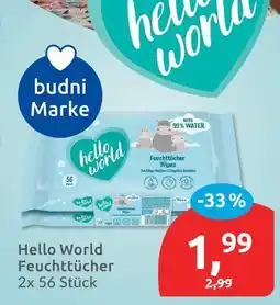 Budni Budni marke hello world feuchttücher Angebot