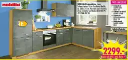 Möbel Boss NOBILIA Einbauküche, Laser, Schwarzbeton/Eiche San Remo Nachb. Angebot