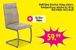Möbel Boss Stuhl Sissi, Microfaser Vintage schlamm, Metallgestell grau Angebot