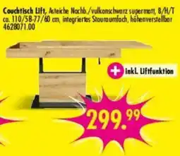 Möbel Boss Couchtisch Lift, Asteiche Noch/vulkanschwarz supermatt Angebot