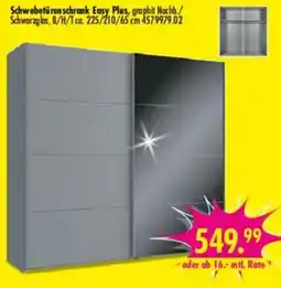 Möbel Boss Schwebetürenschrank Easy Plus, graphit Nachb./Schwarzglas Angebot
