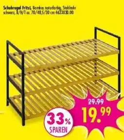 Möbel Boss Schuhregal Fritzi, Bambus naturfarbig, Stahlrohr Angebot