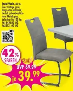 Möbel Boss Stuhl Viola, Microfaser Vintage grau Angebot