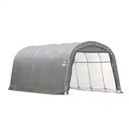 Netto Marken-Discount ShelterLogic Stahl Folien Zeltgarage Gerätehaus 22,57m² grau 610x370x240 cm Angebot