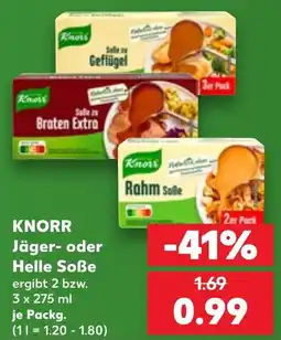 Kaufland KNORR Jäger- oder Helle Soße Angebot