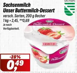 Simmel Sachsenmilch Unser Buttermilch-Dessert Angebot