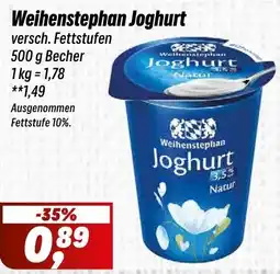 Simmel Weihenstephan Joghurt Angebot