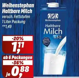 Simmel Weihenstephan Haltbare Milch Angebot