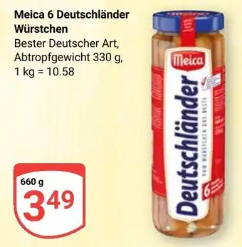 Globus Meica 6 Deutschländer Würstchen Angebot