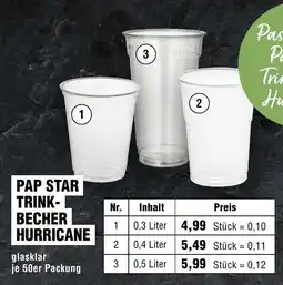 Handelshof PAP STAR TRINK-BECHER HURRICANE Angebot