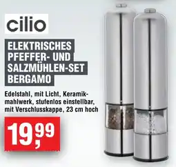 Handelshof cilio ELEKTRISCHES PFEFFER- UND SALZMÜHLEN-SET BERGAMO Angebot