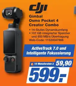 K+B Expert DJI Gimbal Osmo Pocket 4 Creator Combo Angebot