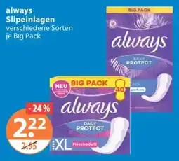 V Markt always Slipeinlagen Angebot