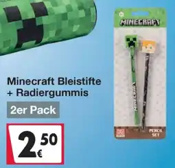 Woolworth Minecraft Bleistifte + Radiergummis Angebot