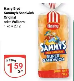 Globus Harry Brot Sammy‘s Sandwich Original oder Vollkorn Angebot