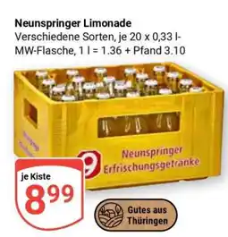 Globus Neunspringer Limonade Angebot