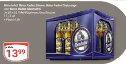 Globus Mönchshof Natur Radler Zitrone, Natur Radler Blutorange oder Natur Radler Alkoholfrei Angebot