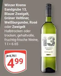 Globus Winzer Krems Sandgrube 13, Blauer Zweigelt, Grüner Veltliner, Weißburgunder, Rosé oder Zweigelt Angebot