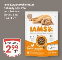 Globus Iams Katzentrockenfutter Naturally oder Vital Angebot