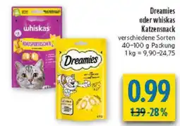 diska Dreamies oder whiskas Katzensnack Angebot