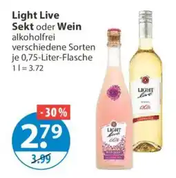 V Markt Light Live Sekt oder Wein Angebot