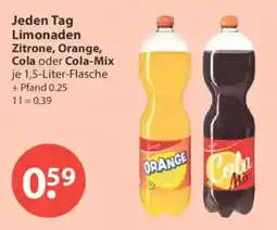V Markt Jeden Tag Limonaden Zitrone, Orange, Cola oder Cola-Mix Angebot