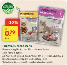 Fressnapf PREMIERE Meat Menu Nassnahrung für Katzen. Angebot