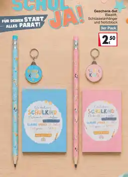 Woolworth Geschenk-Set Bleistift, Schlüsselanhänger und Notizblock Angebot