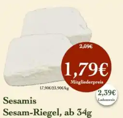 LPG Biomarkt Sesamis Sesam-Riegel Angebot