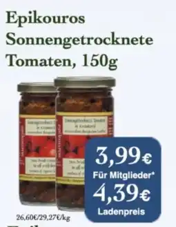 LPG Biomarkt Epikouros Sonnengetrocknete Tomaten Angebot