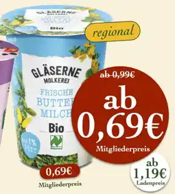 LPG Biomarkt Gläserne molkerei buttermilch Angebot