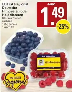 WEZ EDEKA Regional Himbeeren oder Heidelbeeren Angebot