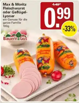 WEZ Max & Moritz Fleischwurst oder Geflügel-Lyoner Angebot