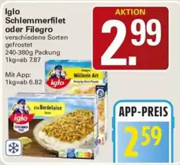 WEZ Iglo Schlemmerfilet oder Filegro Angebot