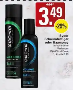 WEZ Syoss Schaumfestiger oder Haarspray Angebot