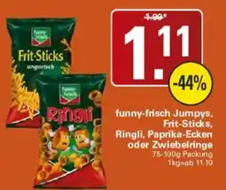 WEZ funny-frisch Jumpys, Frit-Sticks, Ringli, Paprika-Ecken oder Zwiebelringe Angebot