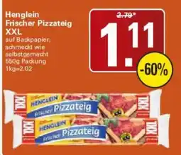 WEZ Henglein Frischer Pizzateig Angebot