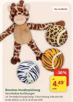 Fressnapf Beeztees hundespielzeug tennisbälle dschungel design Angebot