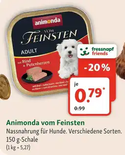 Fressnapf Animonda vom feinsten nassnahrung für hunde Angebot