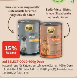 Fressnapf Select gold nassnahrung für katzen adult hair & skin huhn Angebot