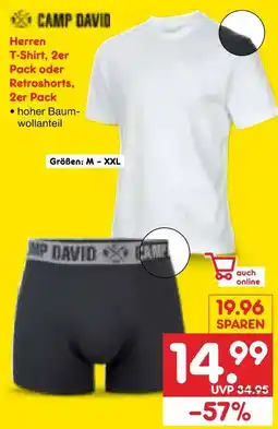 Netto Marken-Discount Camp david herren t-shirt, 2er pack oder retroshorts, 2er pack Angebot