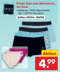 Netto Marken-Discount Kinder slips oder retroshorts Angebot