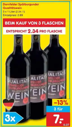 Netto Marken-Discount Dornfelder spätburgunder qualitätswein Angebot