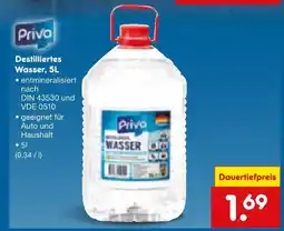 Netto Marken-Discount Priva destilliertes wasser Angebot