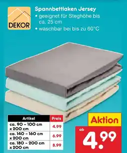 Netto Marken-Discount Spannbettlaken jersey Angebot