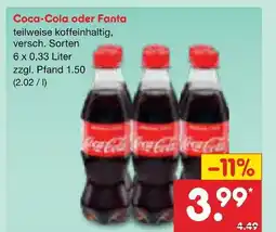 Netto Marken-Discount Coca-cola, mezzo mix oder fanta Angebot